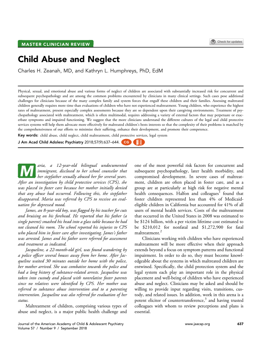 (PDF) Child Abuse and Neglect
