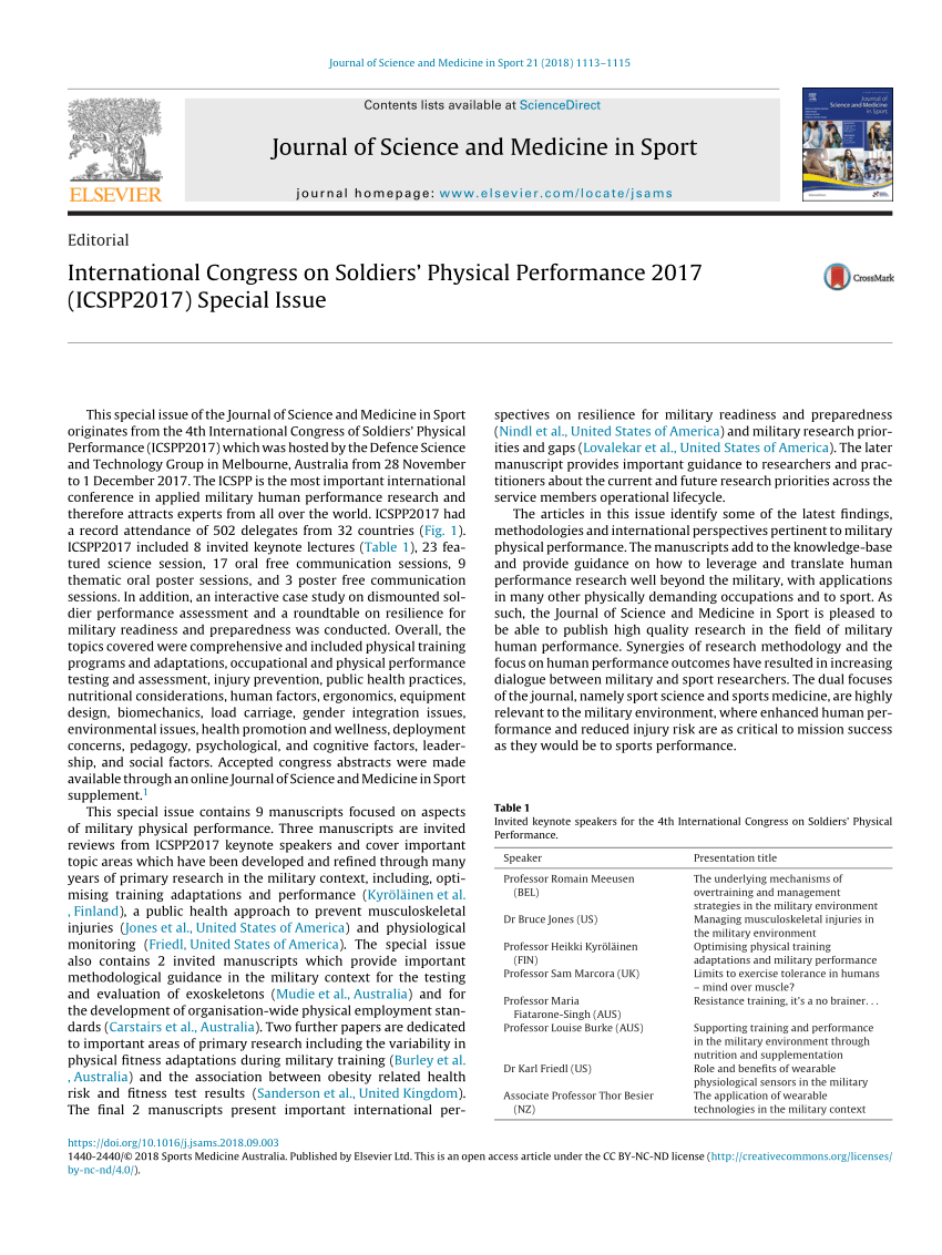 (PDF) International Congress on Soldiers’ Physical Performance 2017