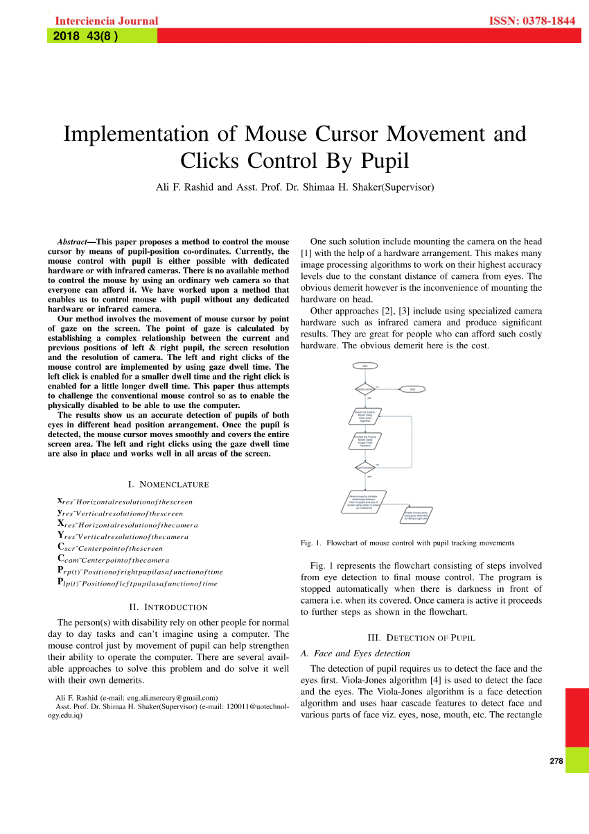 Control Mouse Cursor by Head Movement: Development and Implementation
