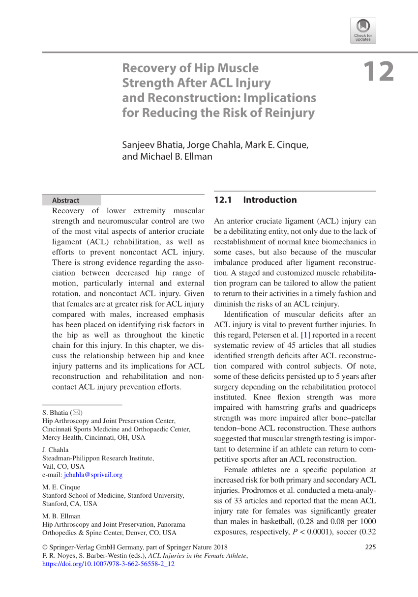 PDF) Recovery of Hip Muscle Strength After ACL Injury and