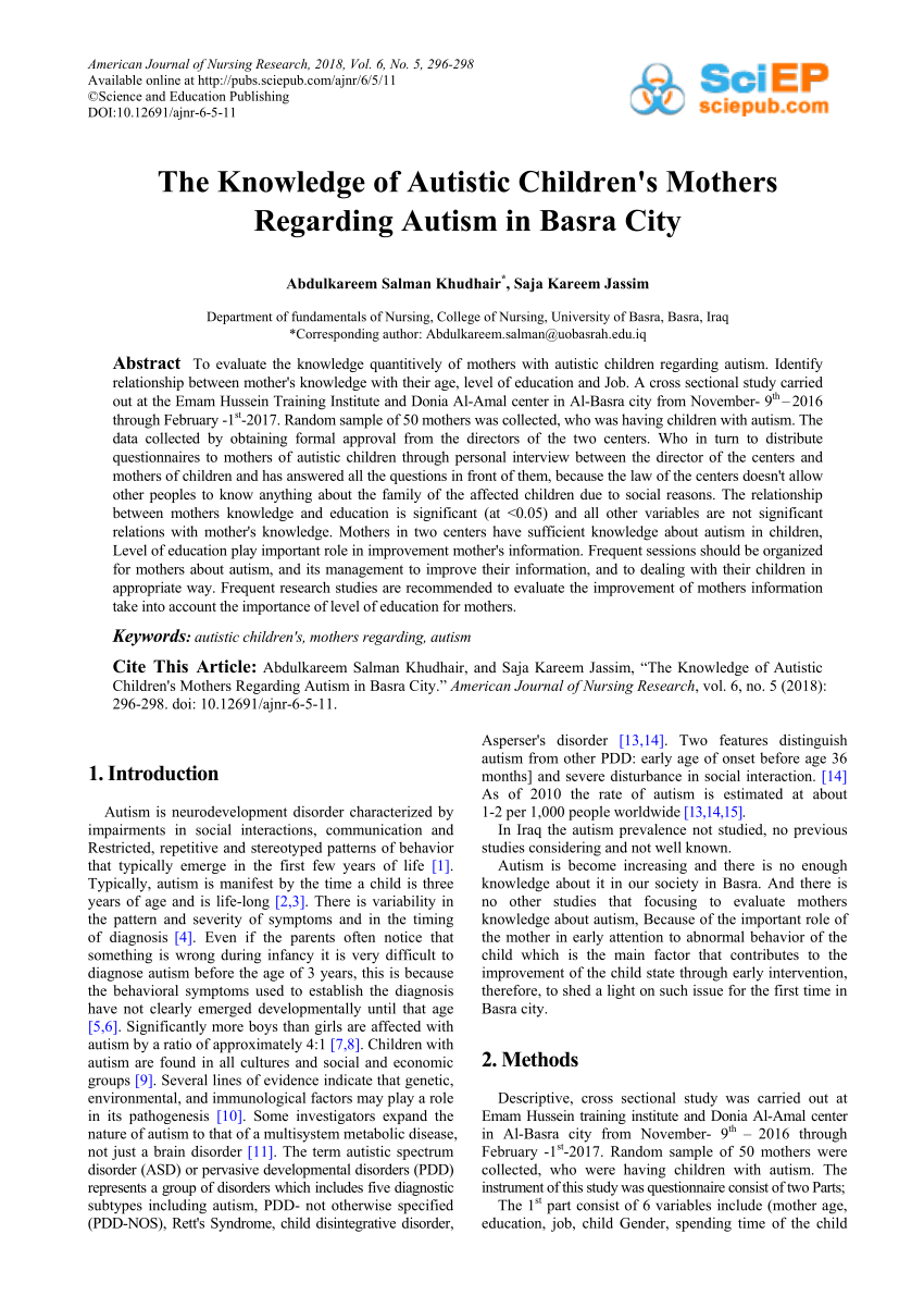 research paper on autism pdf