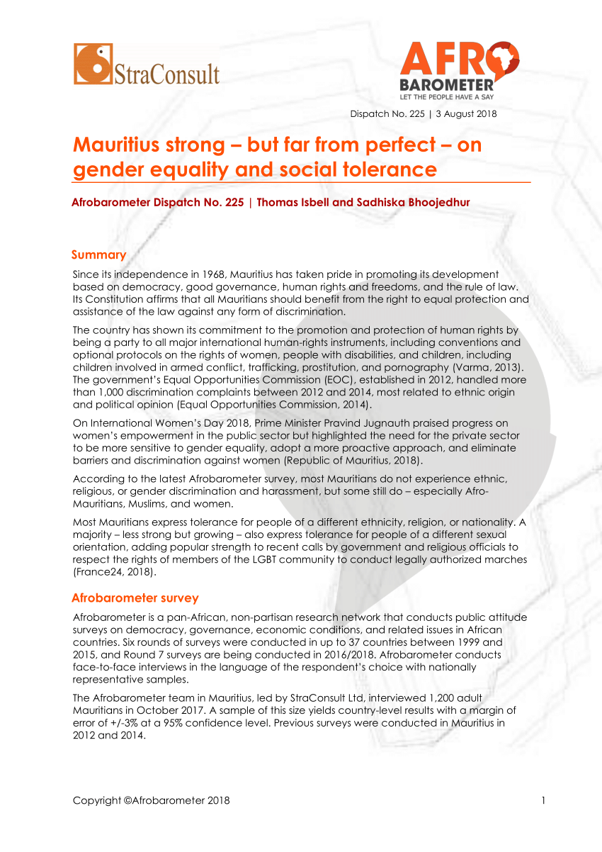 gender inequality in mauritius essay