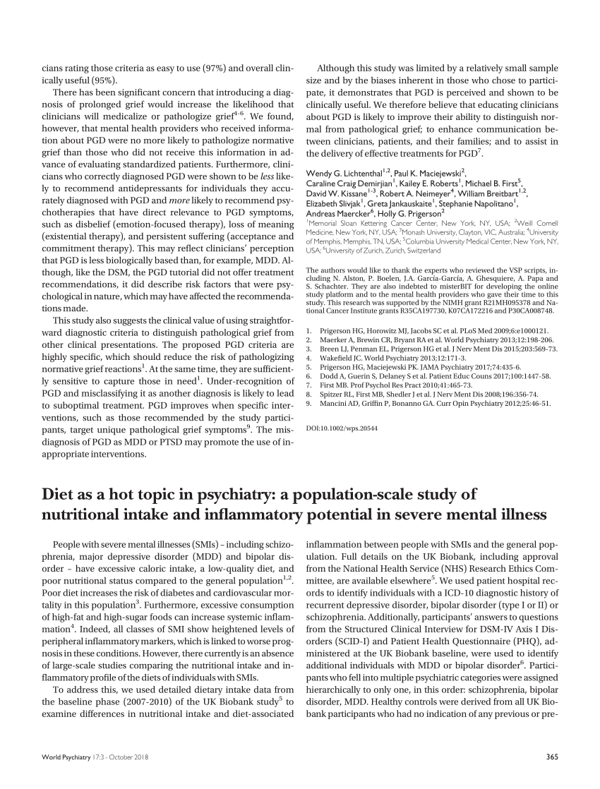 (PDF) Diet as a hot topic in psychiatry a population‐scale study of