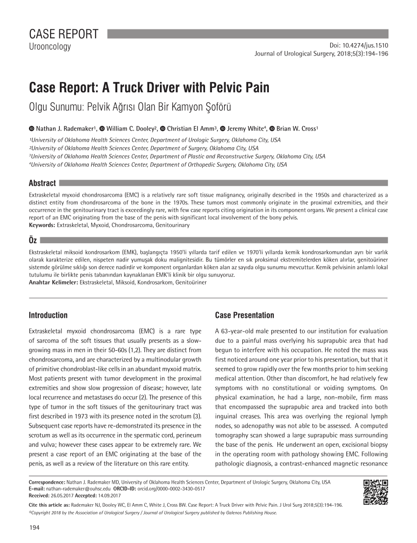 Pdf Case Report A Truck Driver With Pelvic Pain