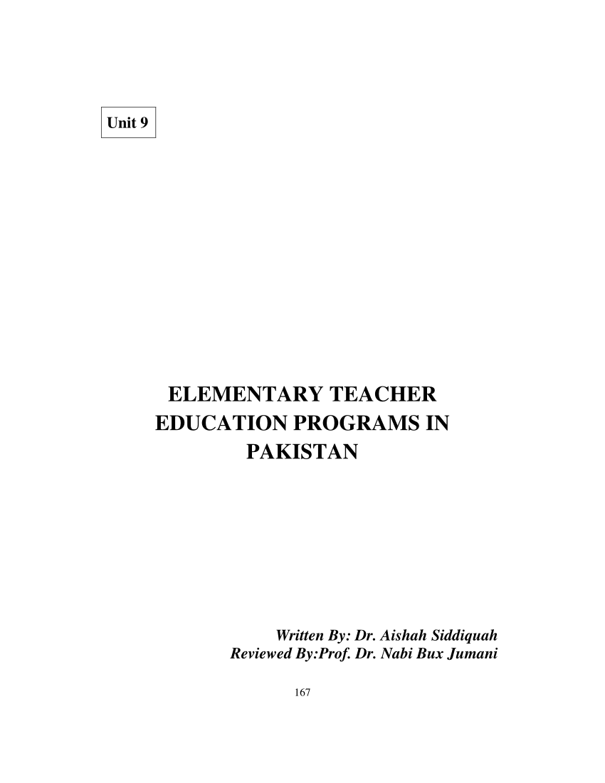 thesis on primary education in pakistan pdf