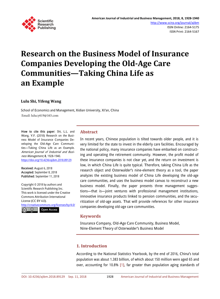 insurance company research paper