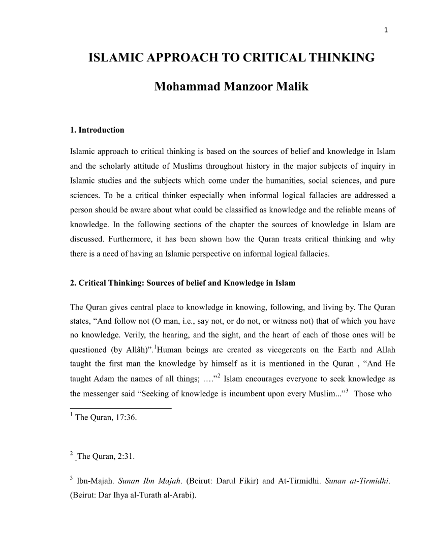 research paper ideas for islam