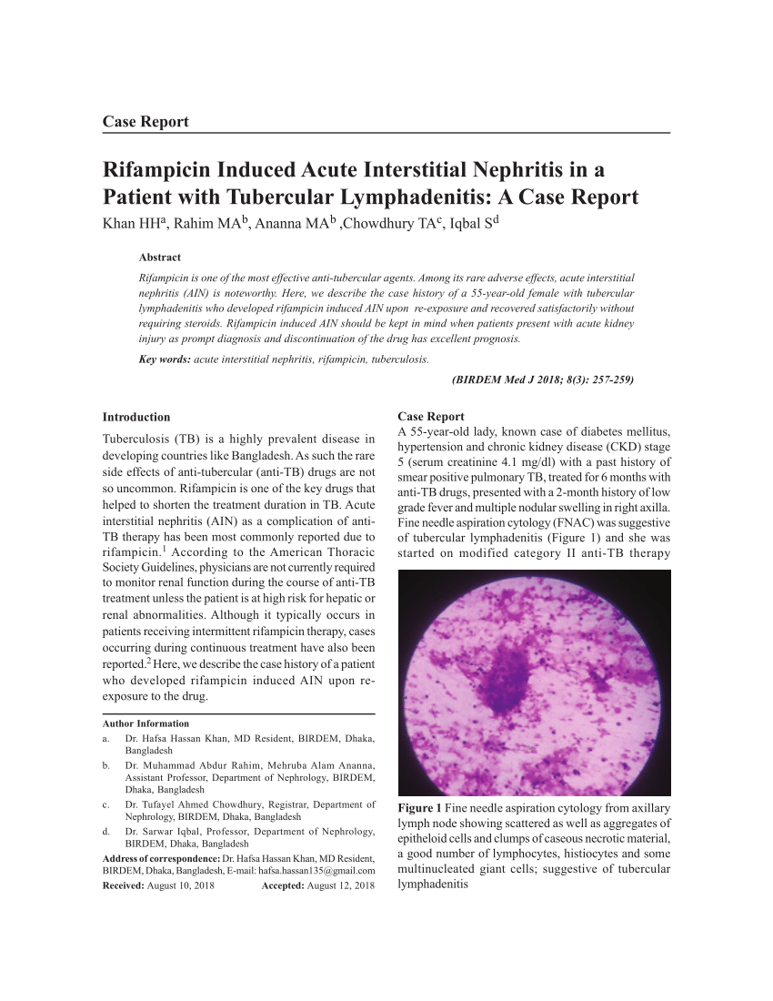 patient case study lymphadenitis