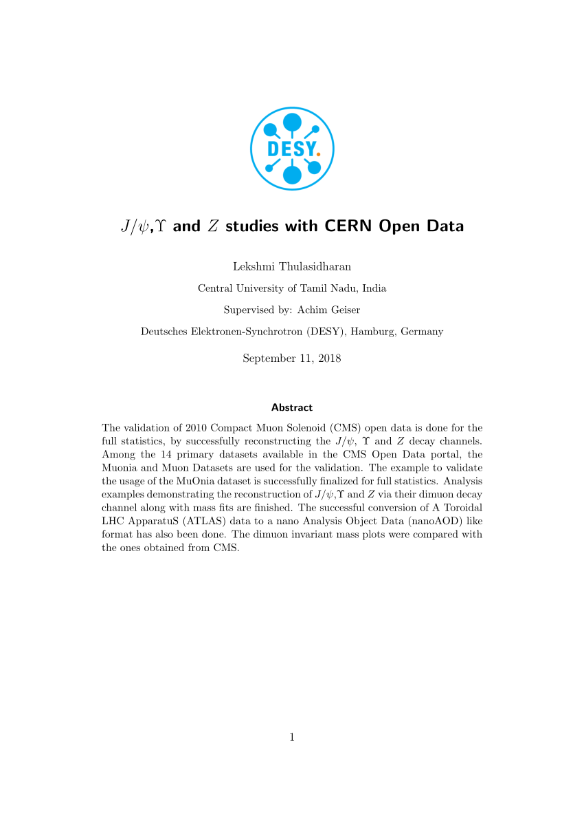 (PDF) J/ψ,Υ and Z studies with CERN Open Data