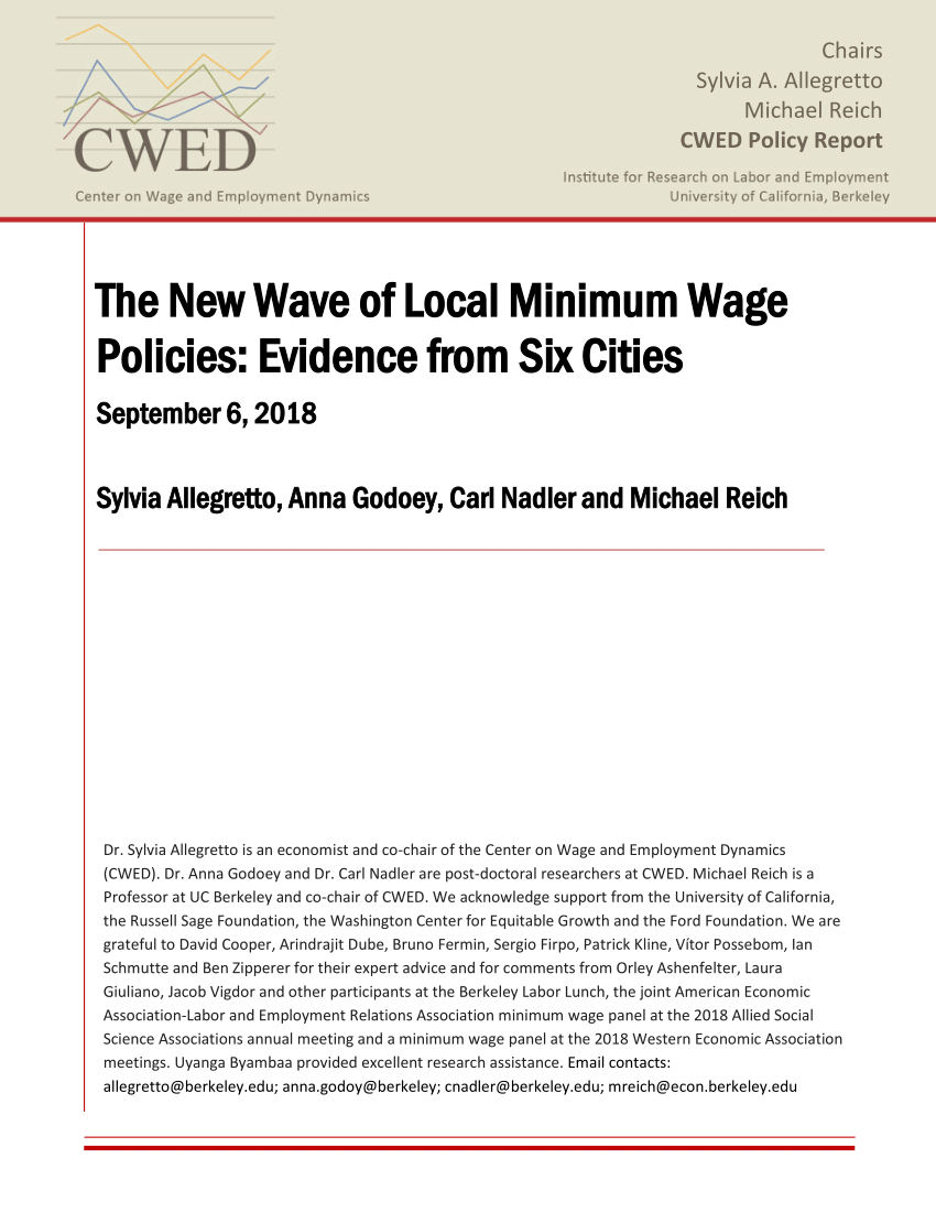 Pdf The New Wave Of Local Minimum Wage Policies Evidence