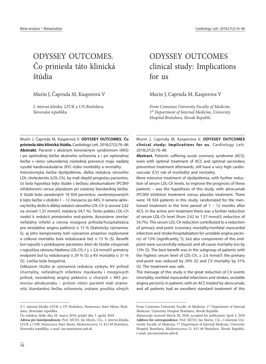 PDF) Odyssey outcomes: Clinical study: Implications for us