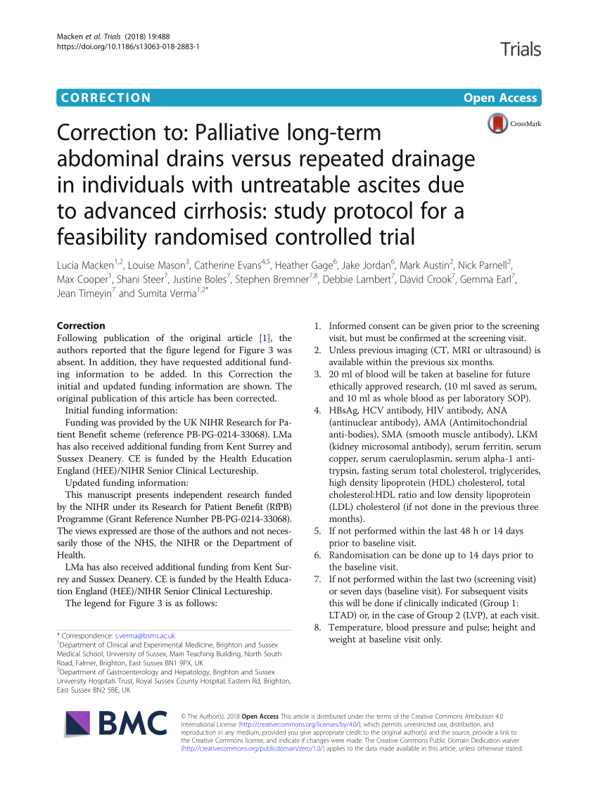 Pdf Palliative Long Term Abdominal Drains Versus Repeated Drainage - pdf palliative long term abdominal drains versus repeated drainage in individuals wit!   h untreatable ascites due to advanced cirrhosis study protocol for a