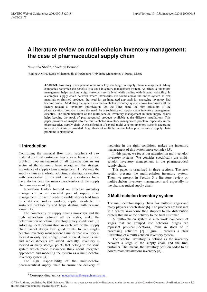 literature review of inventory management