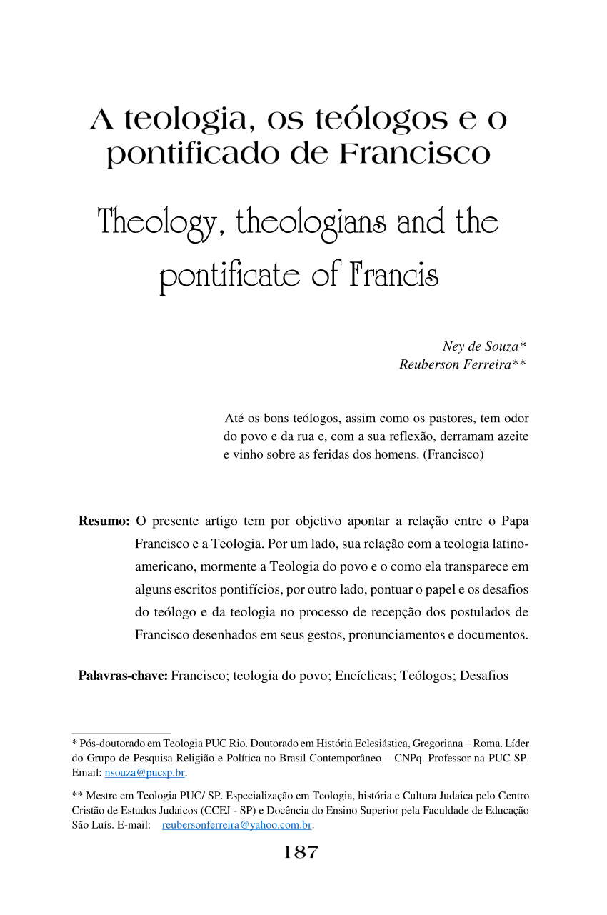 PDF) FUNDAMENTOS DA ECLESIOLOGIA DE FRANCISCO