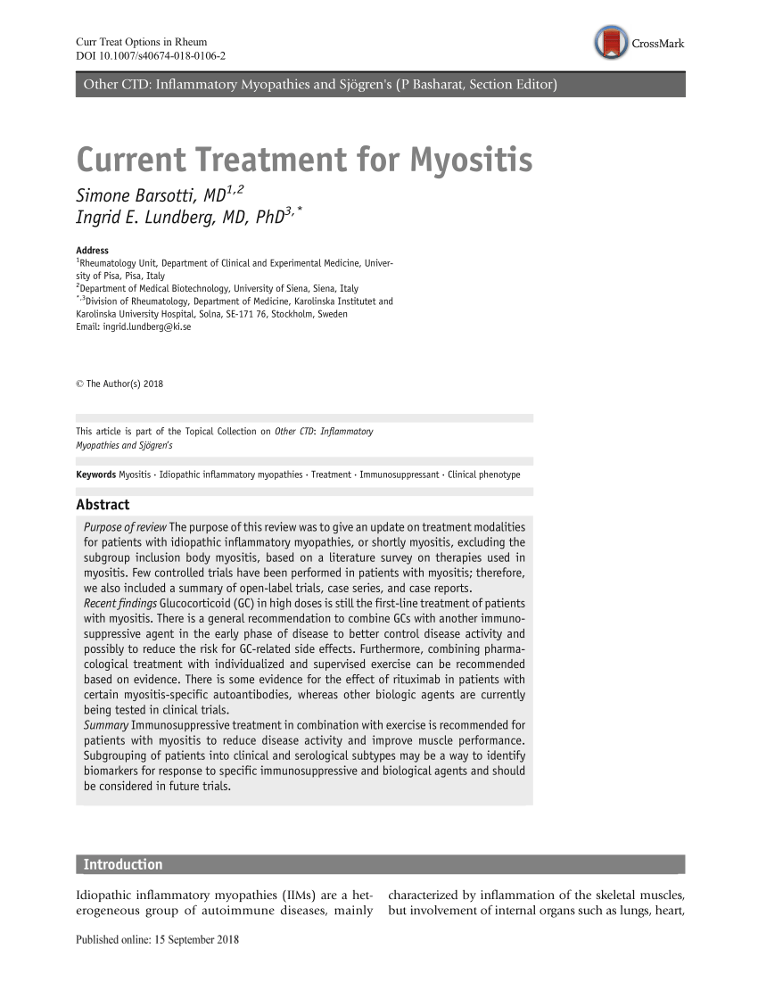 research papers on myositis