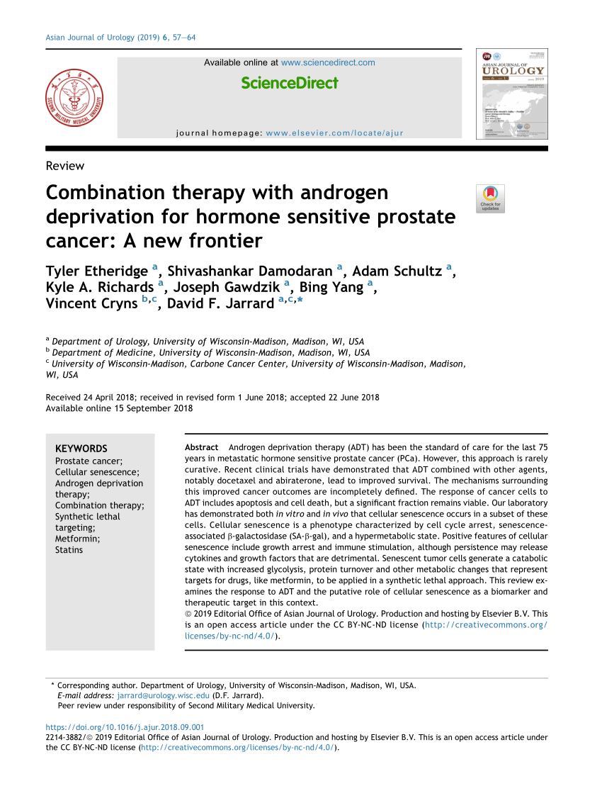 Pdf Combination Therapy With Androgen Deprivation For Hormone Sensitive Prostate Cancer A New