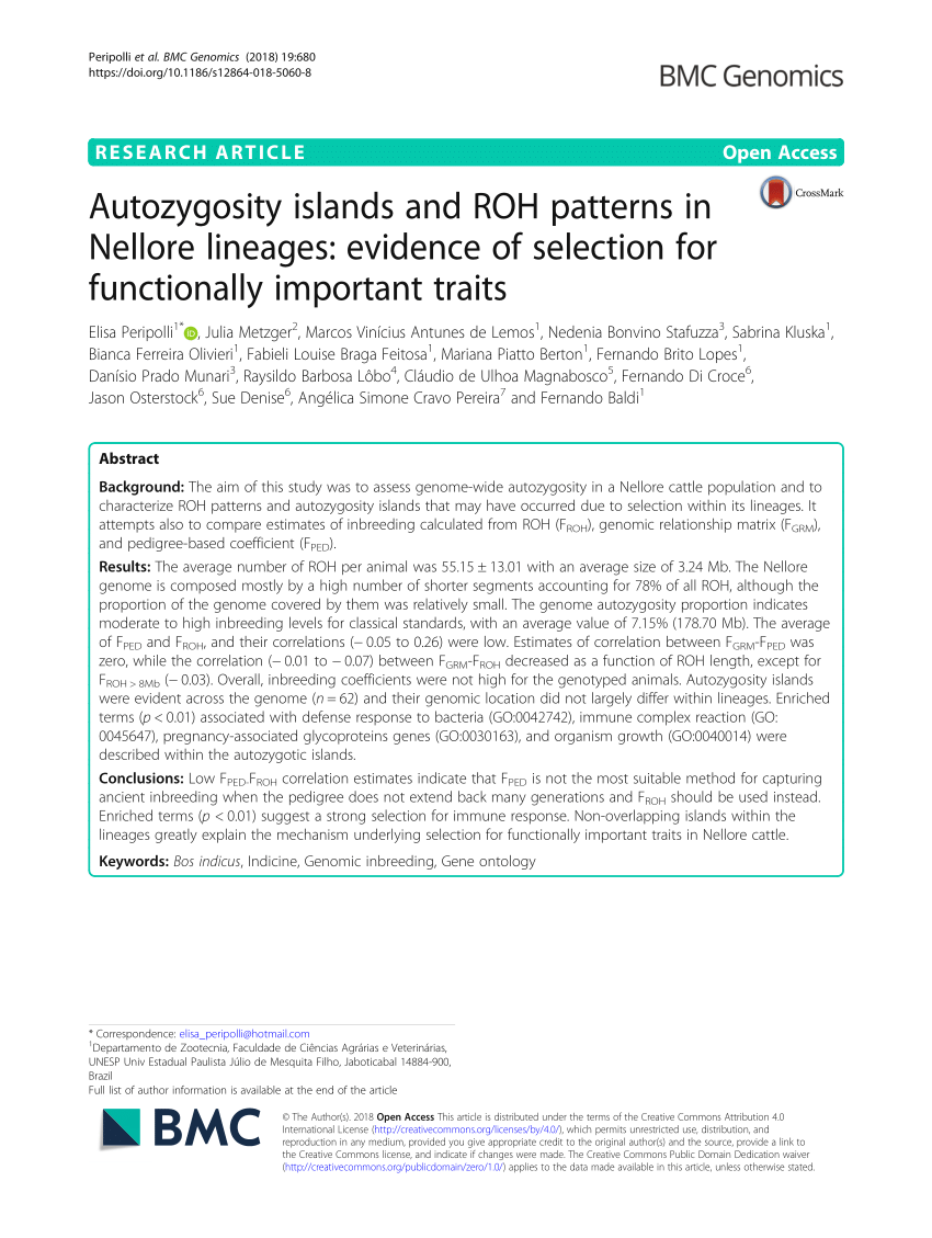 PDF Autozygosity islands and ROH patterns in Nellore lineages  