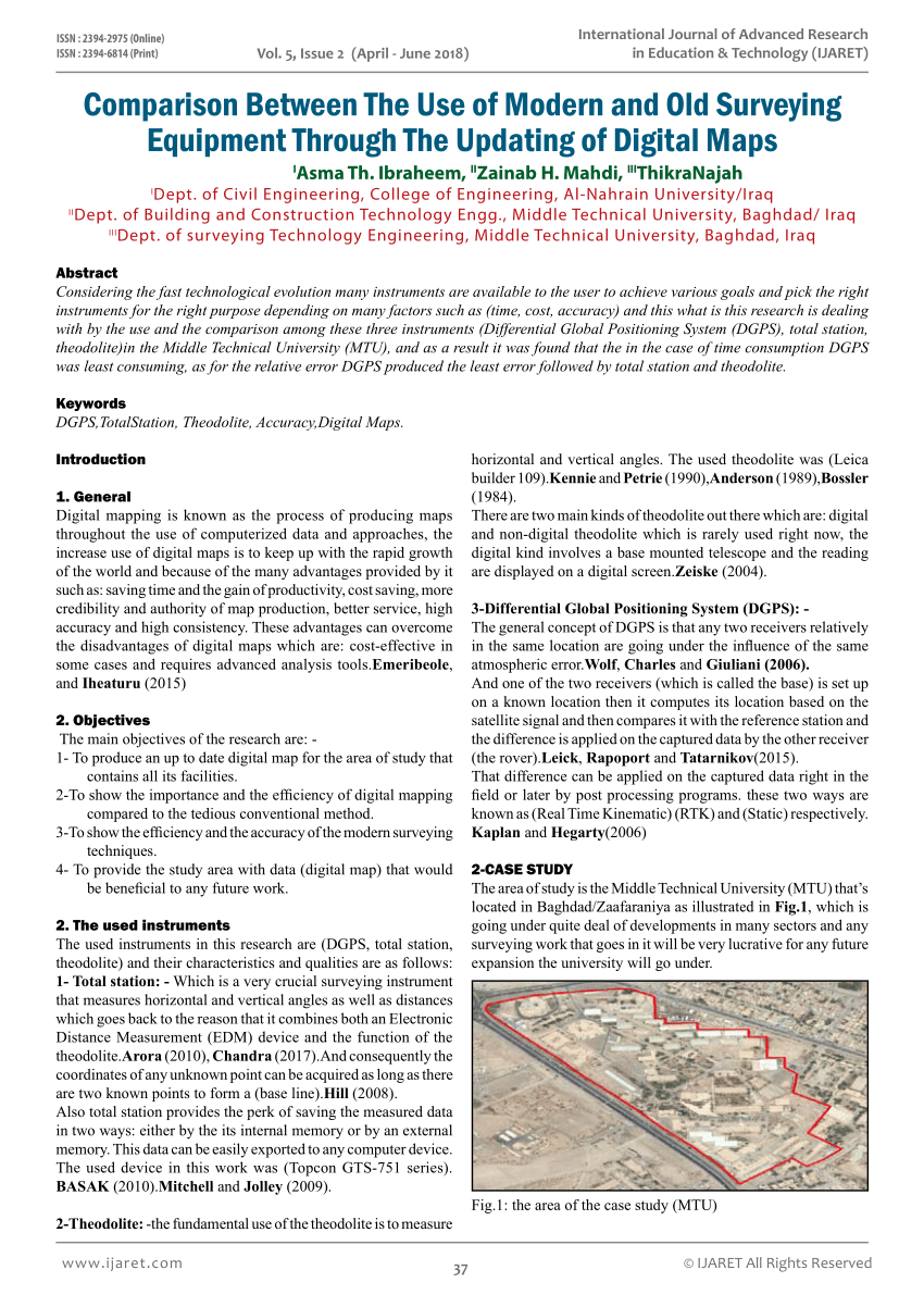 Pdf Comparison Between The Use Of Modern And Old Surveying - 