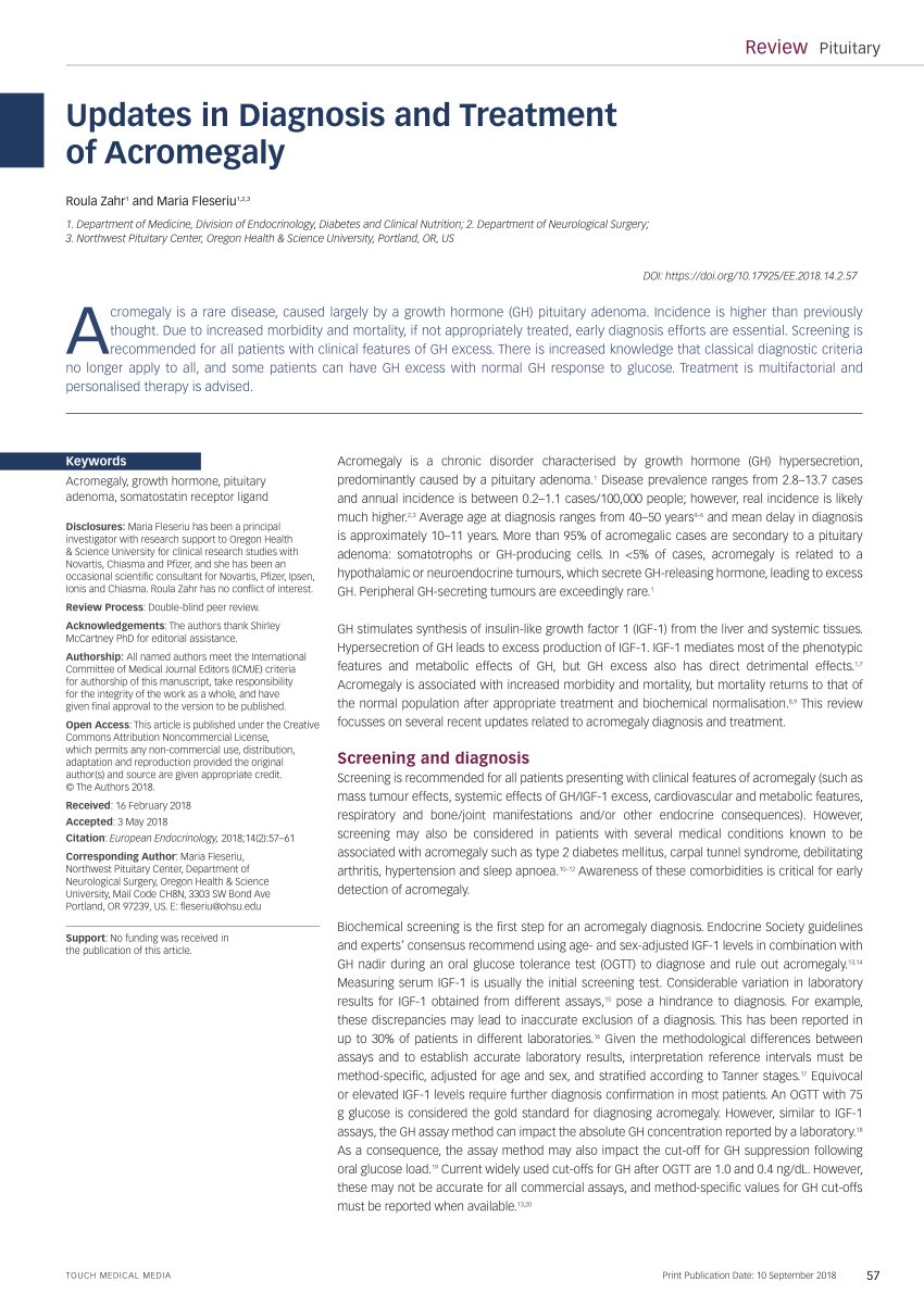 2010 versus the 2000 consensus criteria in patients with normalised  insulin‐like growth factor 1 after transsphenoidal surgery has high  predictive values for long‐term recurrence‐free survival in acromegaly -  Shen - 2021 