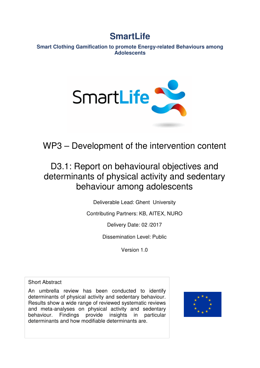 Smart Life  Smart Clothing Gamification to promote Energy-related  Behaviours among Adolescents
