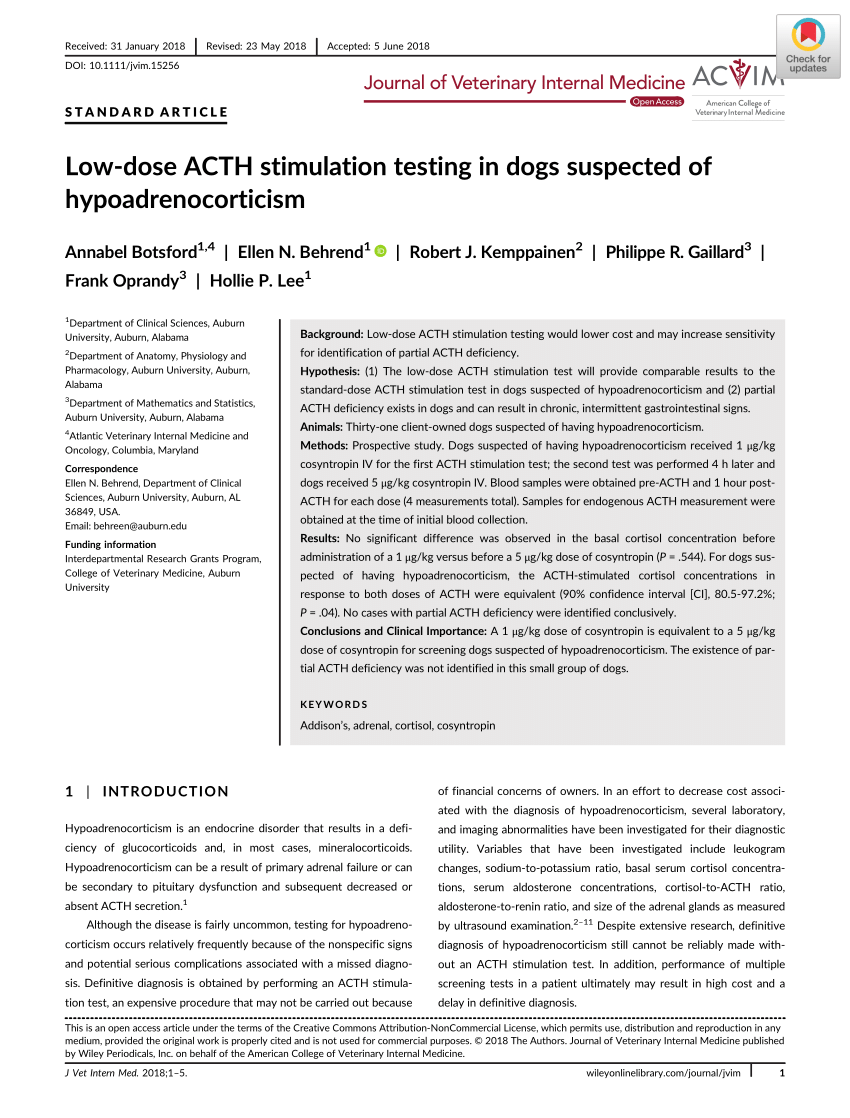 kaos klint Ruckus PDF) Low-dose ACTH stimulation testing in dogs suspected of  hypoadrenocorticism