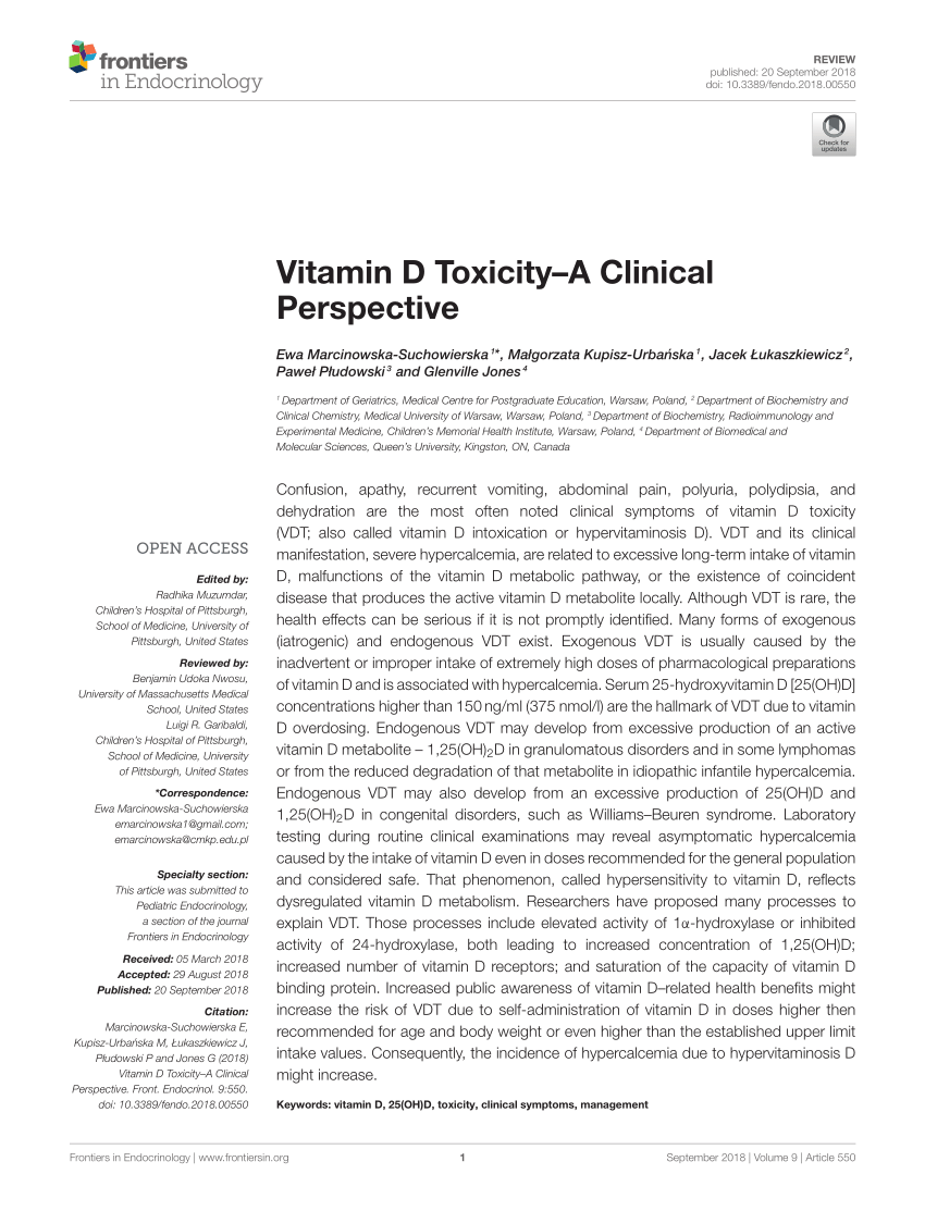 (PDF) Vitamin D ToxicityA Clinical Perspective