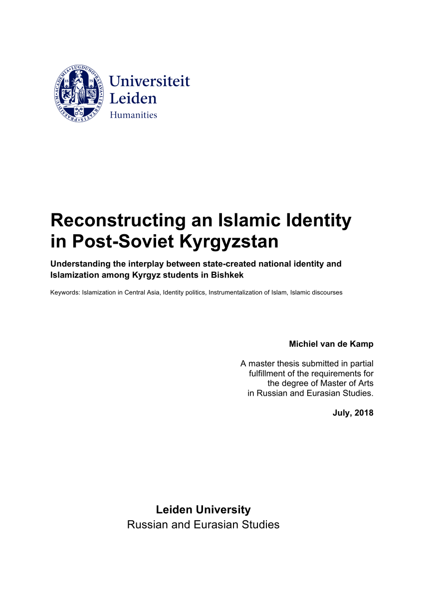 Pdf Reconstructing An Islamic Identity In Post Soviet Kyrgyzstan