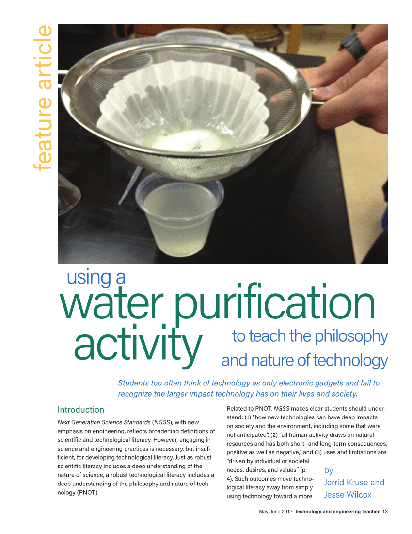 literature review of water purification