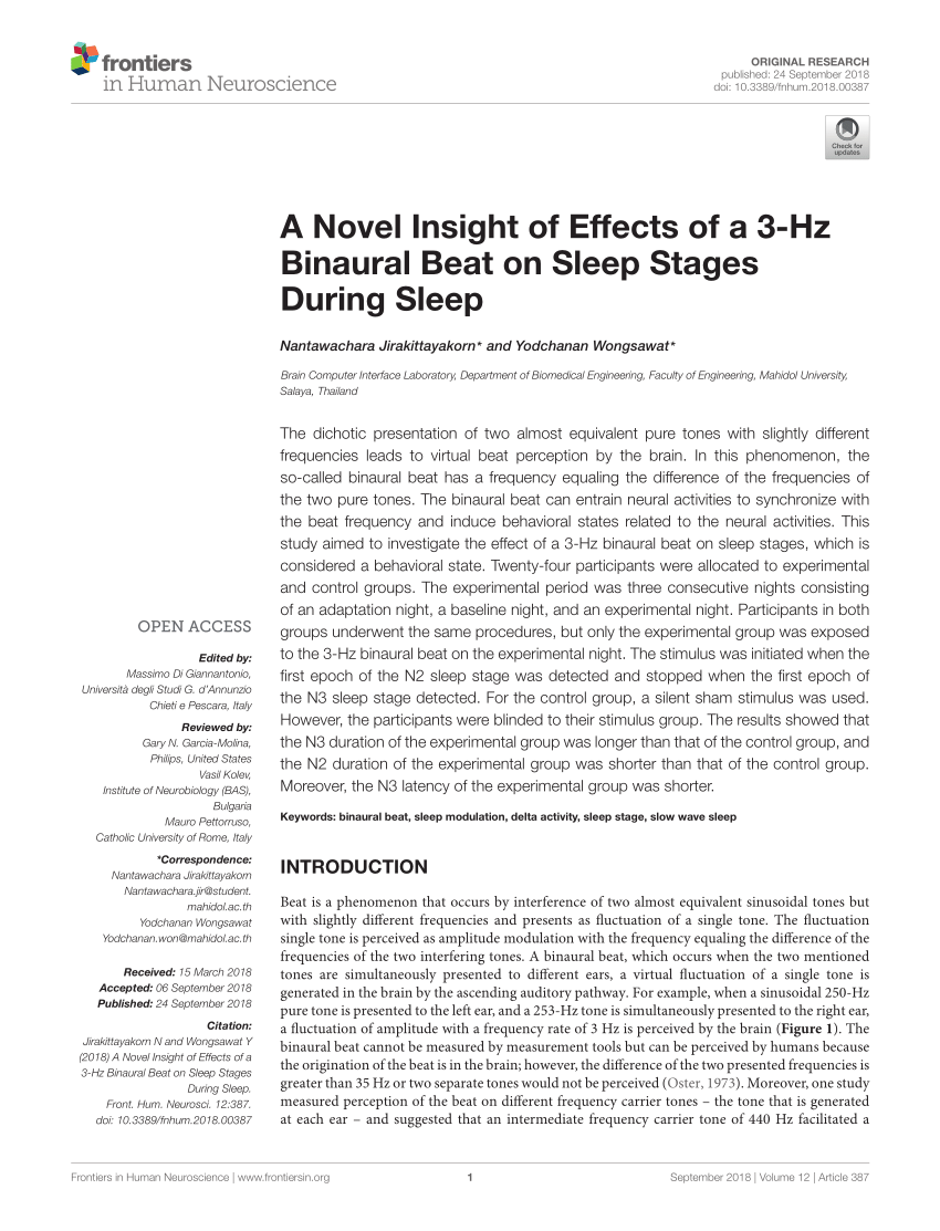 binaural beats deep sleep frequency