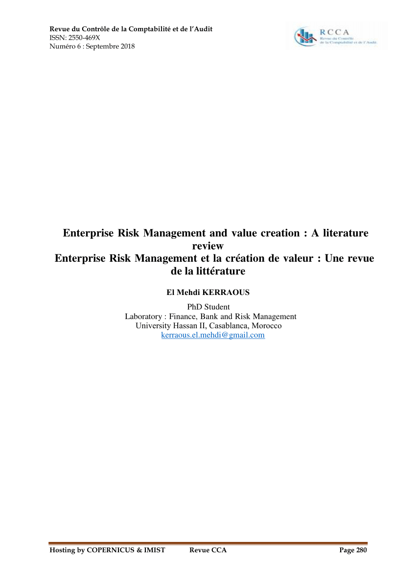 Enterprise risk management Essays