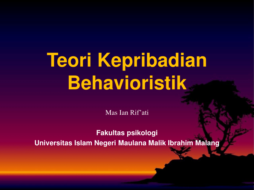 PDF) TEORI KEPRIBADIAN BEHAVIORISTIK PART I