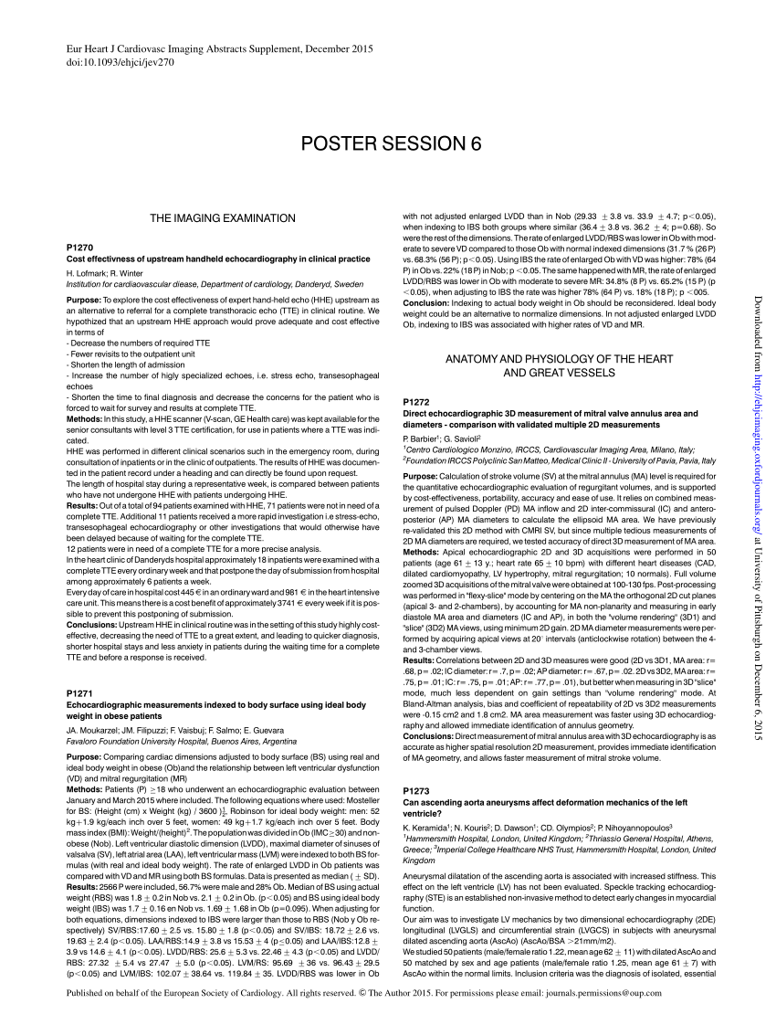 PDF Echocardiographic measurements indexed to body surface using  