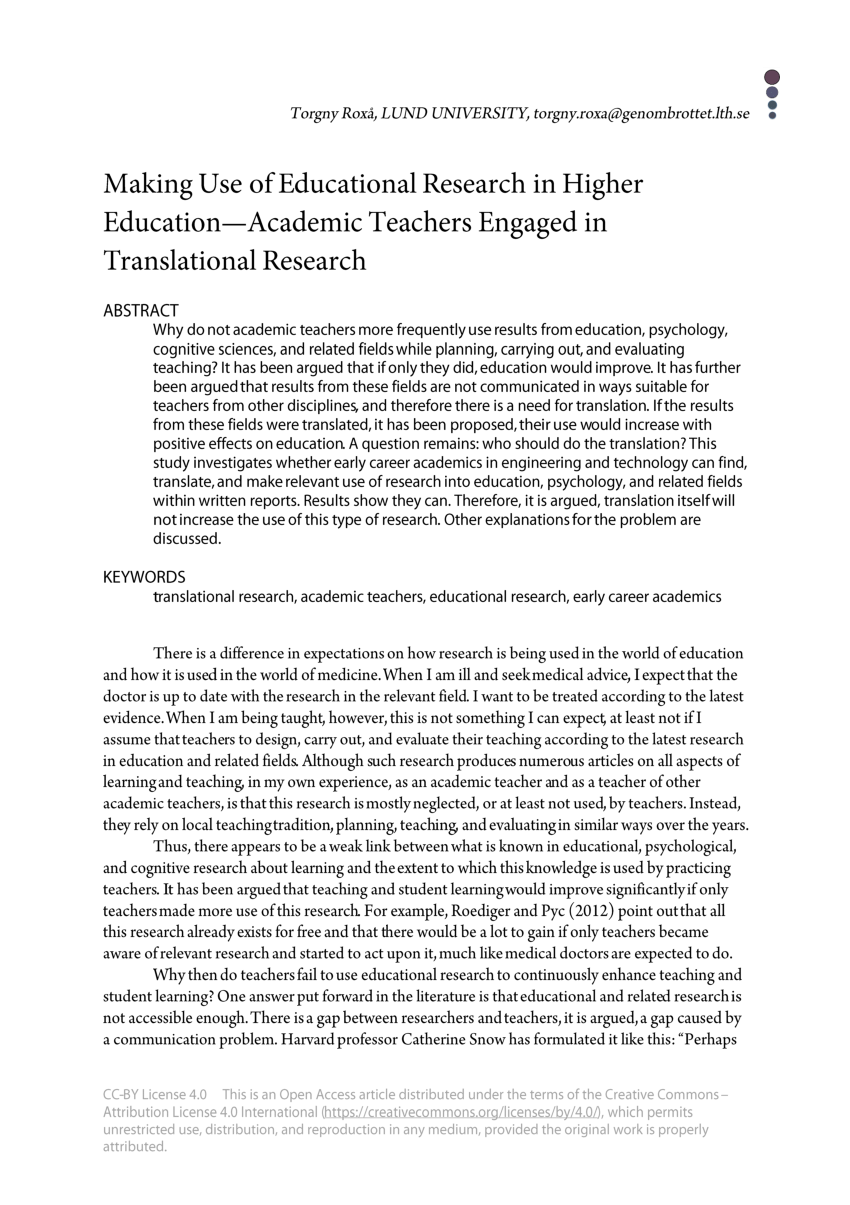 research title sample about education