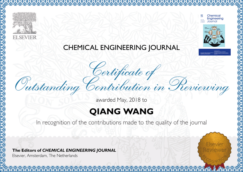 (PDF) Outstanding reviewer - Chemical Engineering Journal