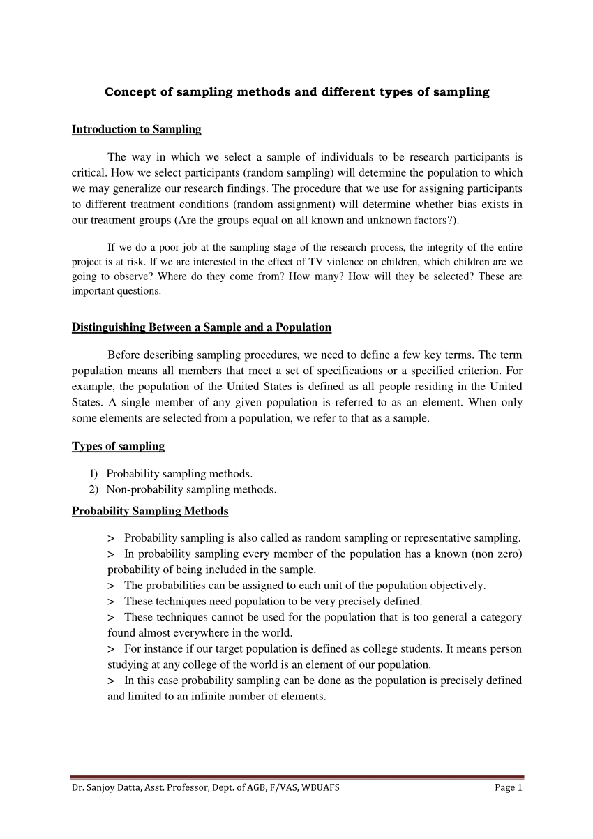 sampling techniques in research methodology pdf