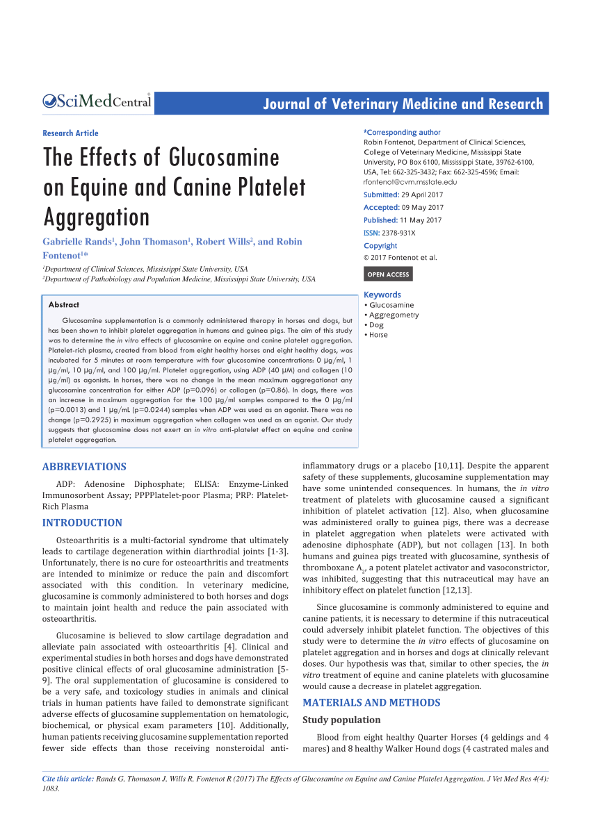 Side effects in dogs using glucosamine