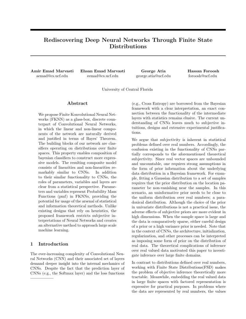 Pdf Rediscovering Deep Neural Networks In Finite State Distributions