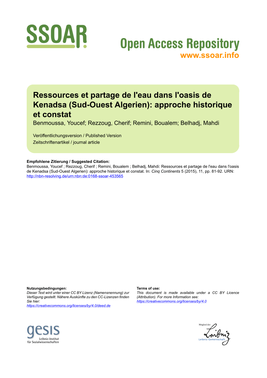 Sketch Of A Set Of Foggaras In The Oasis Of Kenadsa Download Scientific Diagram