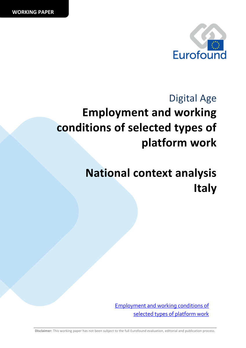 PDF) Employment and working conditions of selected types of ...