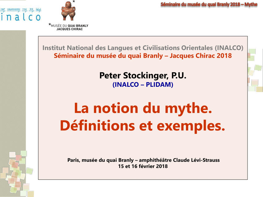 Pdf La Notion Du Mythe Definitions Et Exemples