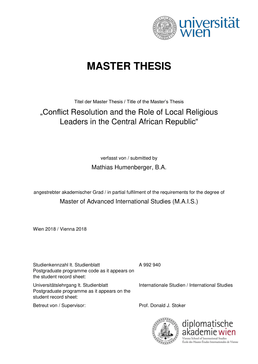 Phd thesis on conflict management