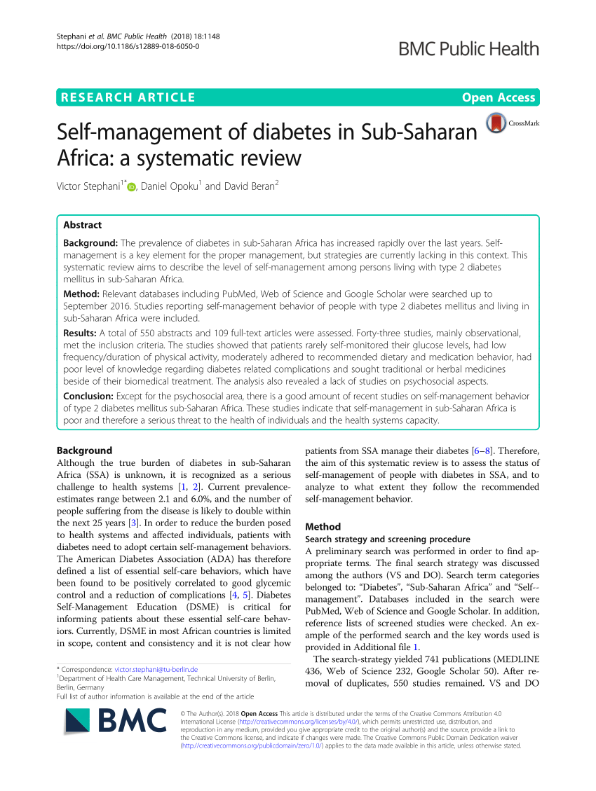 literature review on diabetes self management