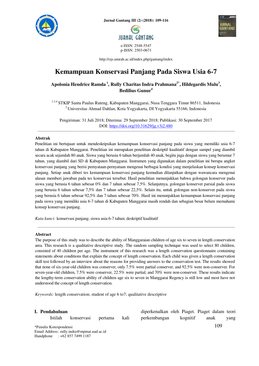 PDF Kemampuan Konservasi Panjang Pada Siswa Usia 6 7