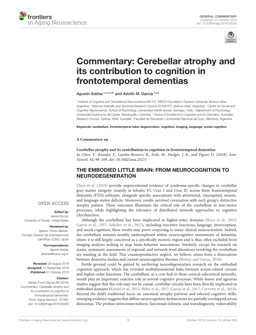 PDF) Commentary: Cerebellar atrophy and its contribution to ...