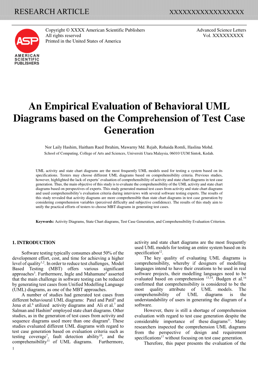 (PDF) An Empirical Evaluation of Behavioral UML Diagrams ...