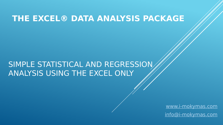 Pdf On Line Course Data Analysis Foundation Using Excel Data Analysis Add On Package 0618