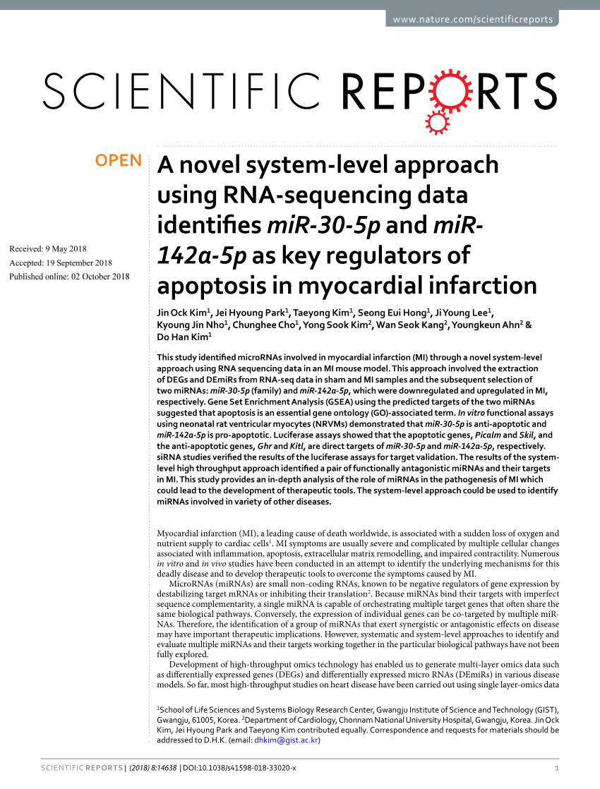 PDF) A novel system-level approach using RNA-sequencing data 