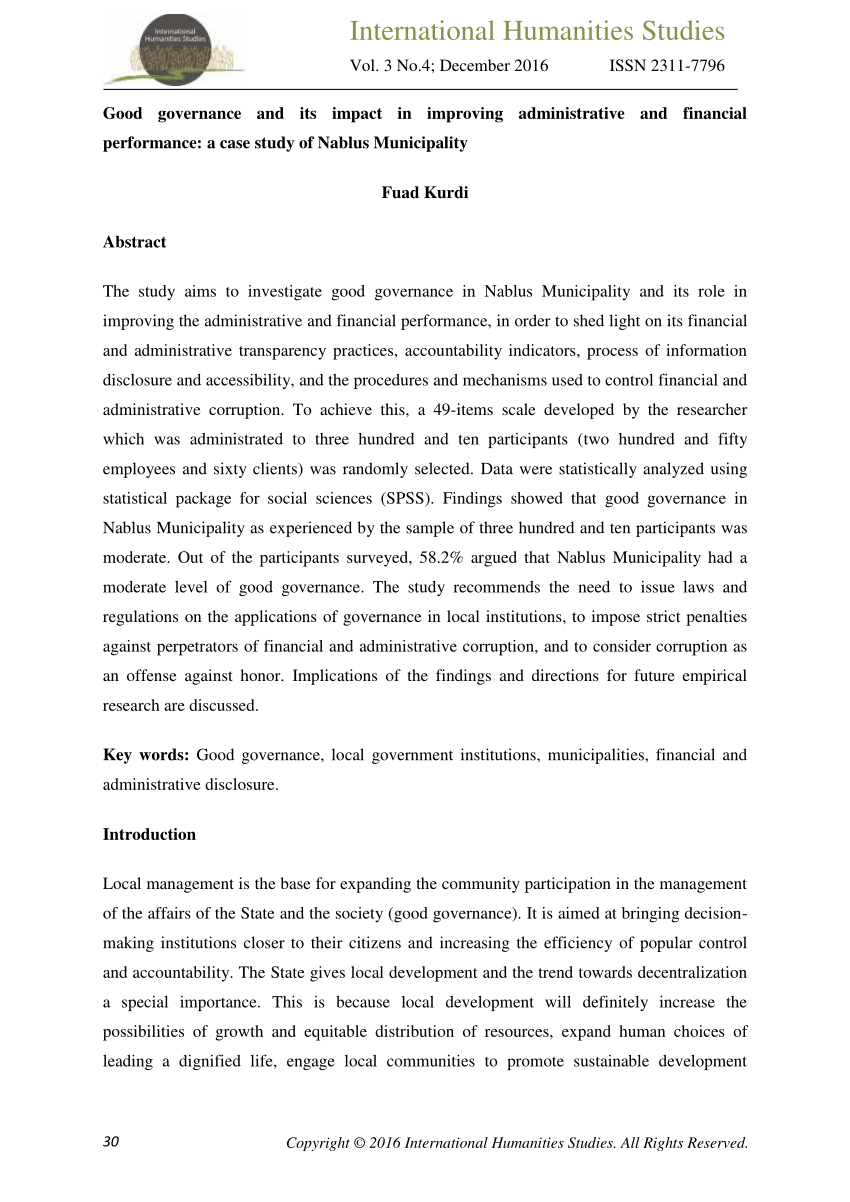research paper about politics and governance
