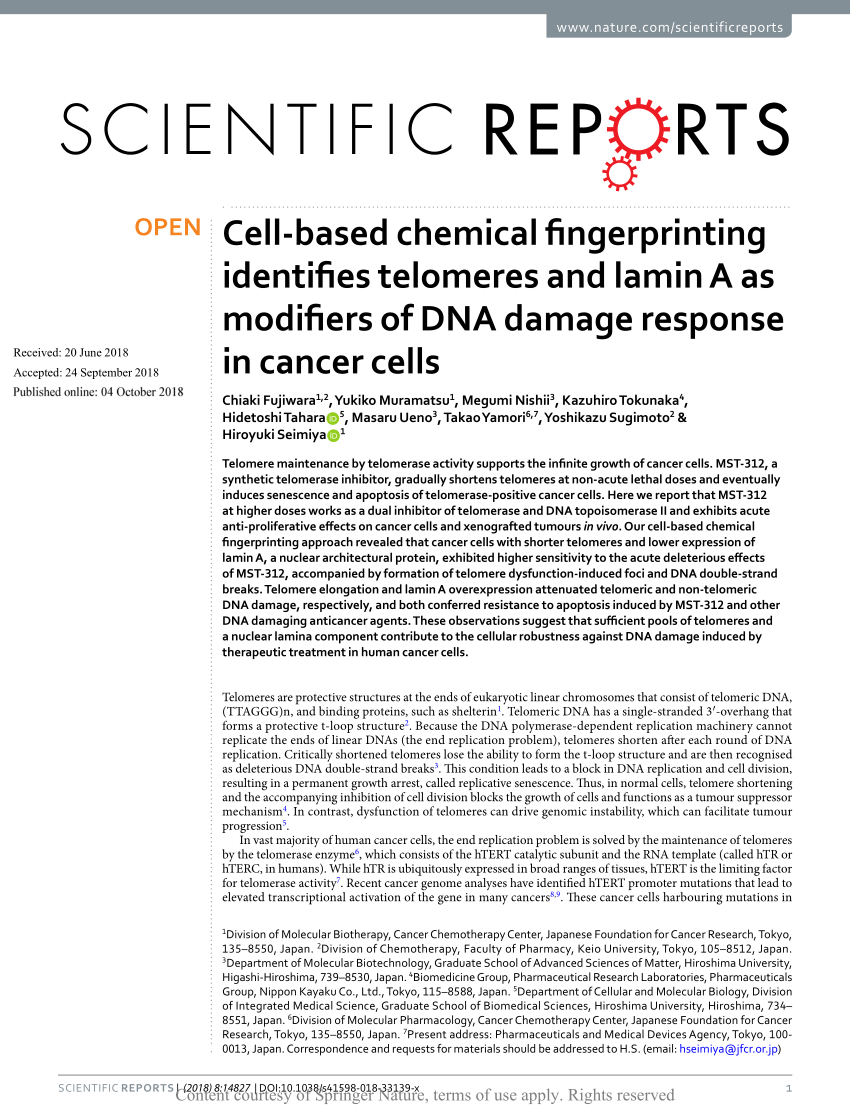 (PDF) Cell-based chemical fingerprinting identifies telomeres and ...