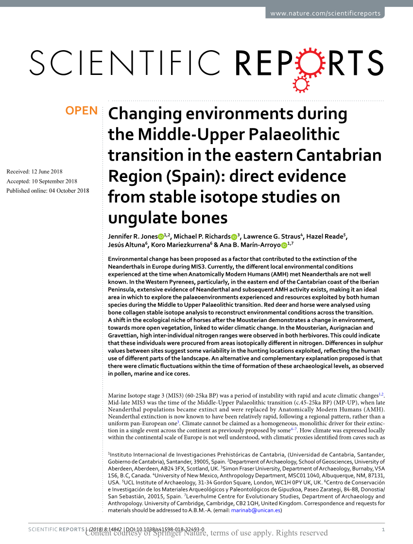 Adaptability, resilience and environmental buffering in European Refugia  during the Late Pleistocene: Insights from La Riera Cave (Asturias,  Cantabria, Spain)